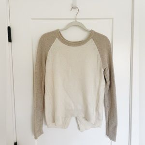 Madewell Waffle Knit Two Toned Sweater - Cross Back - Small